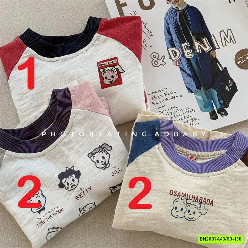 ÁO THUN XƯỚC PHỐI MÀU TAY ADBABY