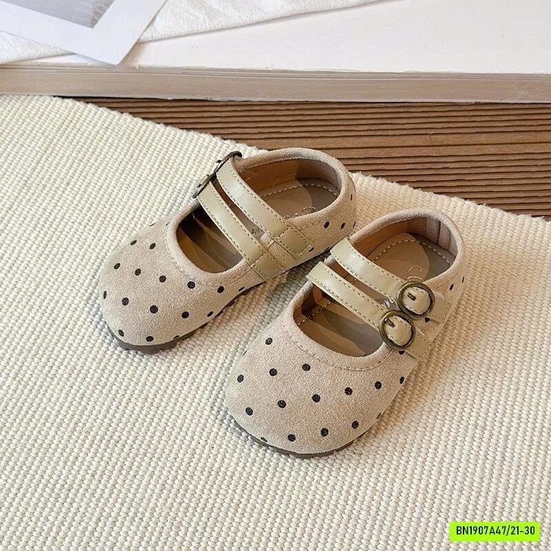 GIÀY BÚP BÊ CHẤM BI DA LỘN