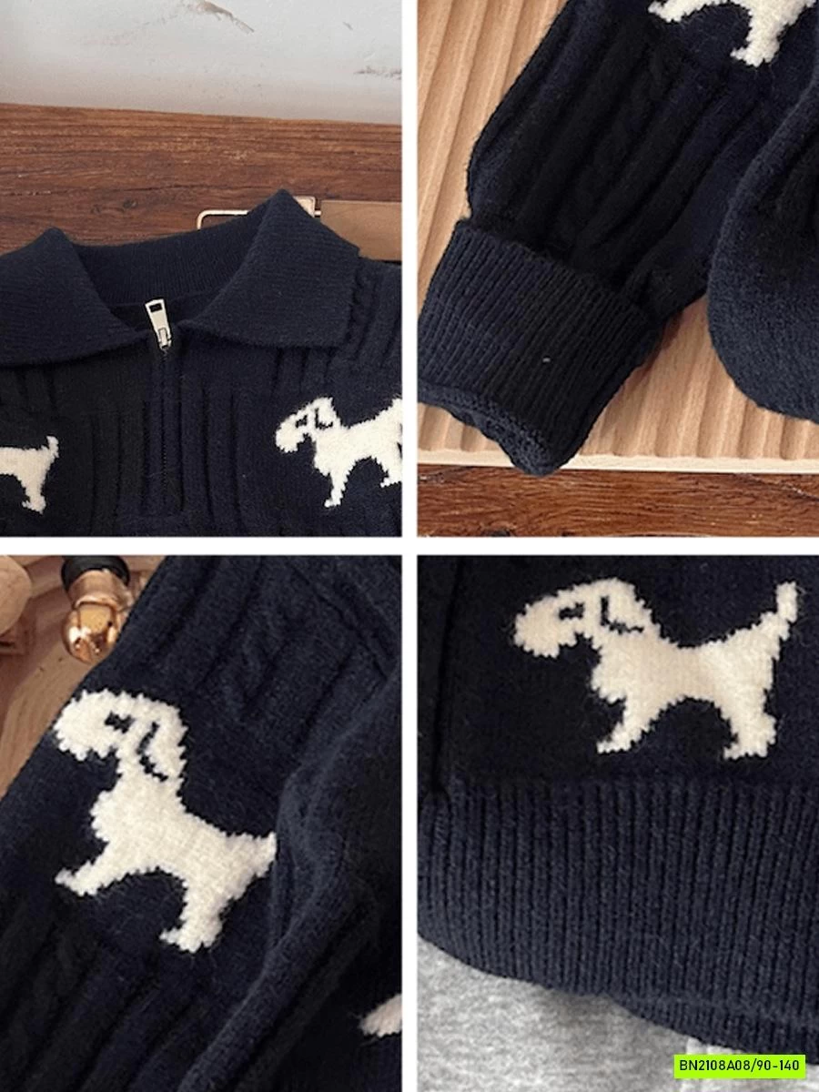 ÁO POLO LEN CỔ KHÓA CÚN CON