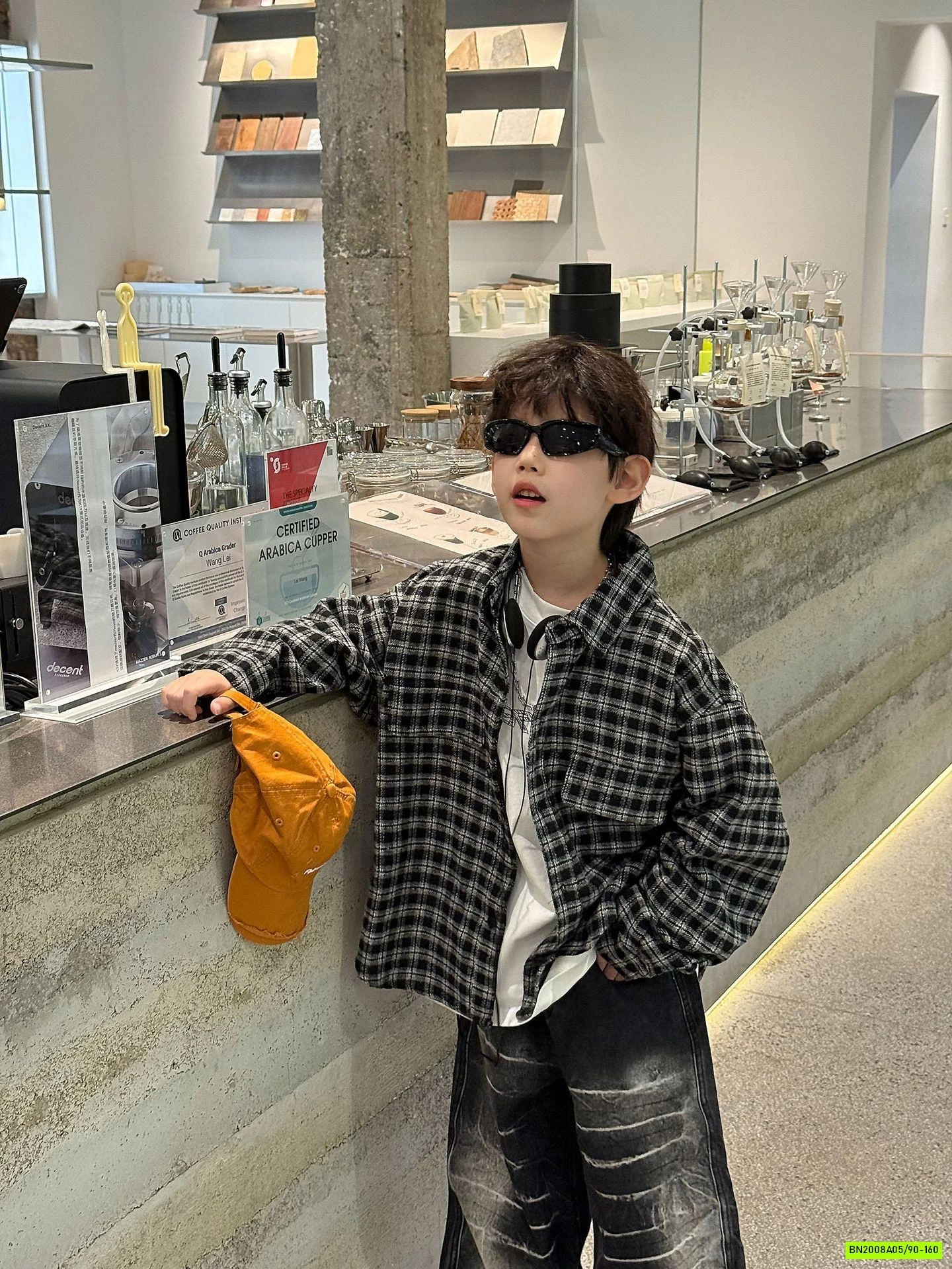 SƠ MI CARO XÁM ĐEN MÙA THU