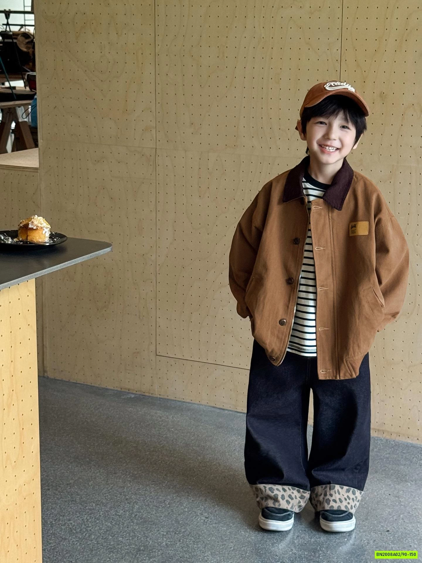 KHOÁC KAKI NÂU CỔ BẺ AOAOKIDS