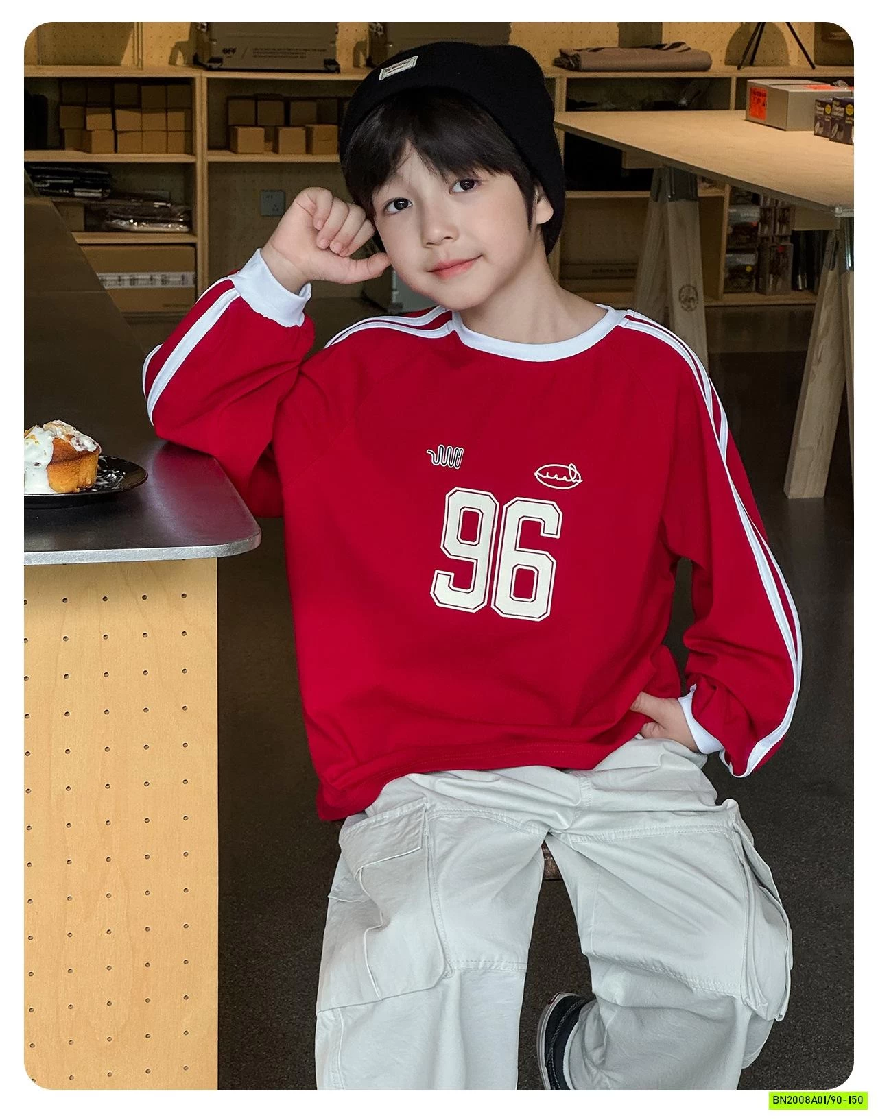 ÁO THUN SỐ 96 SỌC VAI AOAOKIDS