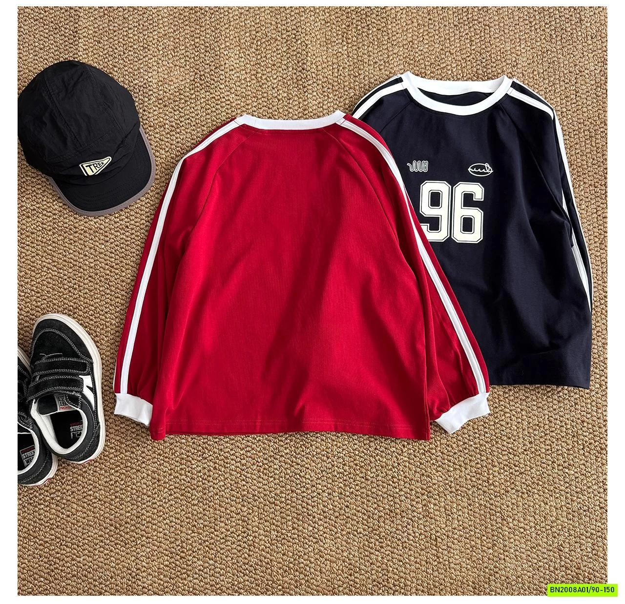 ÁO THUN SỐ 96 SỌC VAI AOAOKIDS