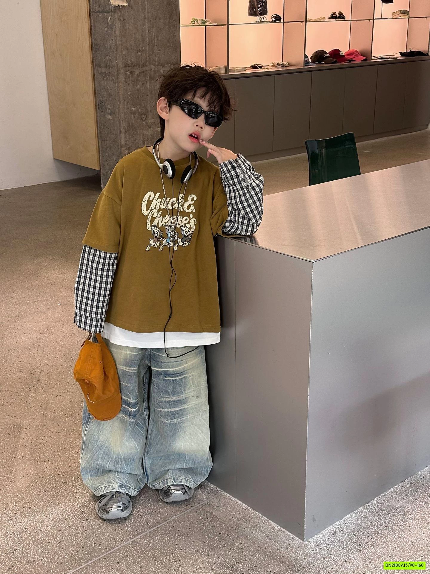 ÁO THUN GIẢ 2 LỚP TAY CARO