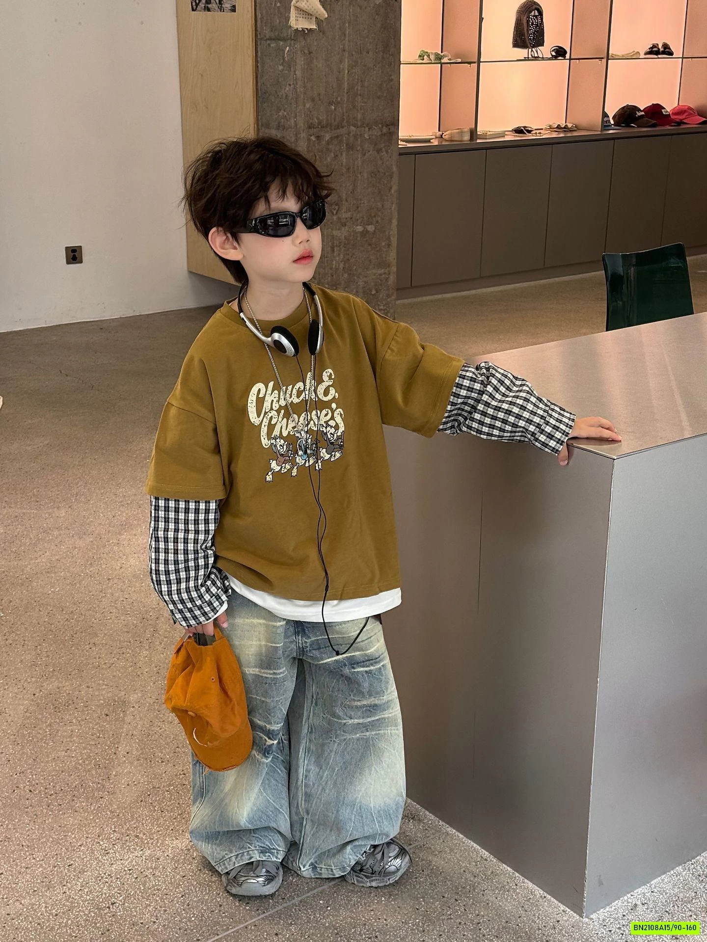 ÁO THUN GIẢ 2 LỚP TAY CARO