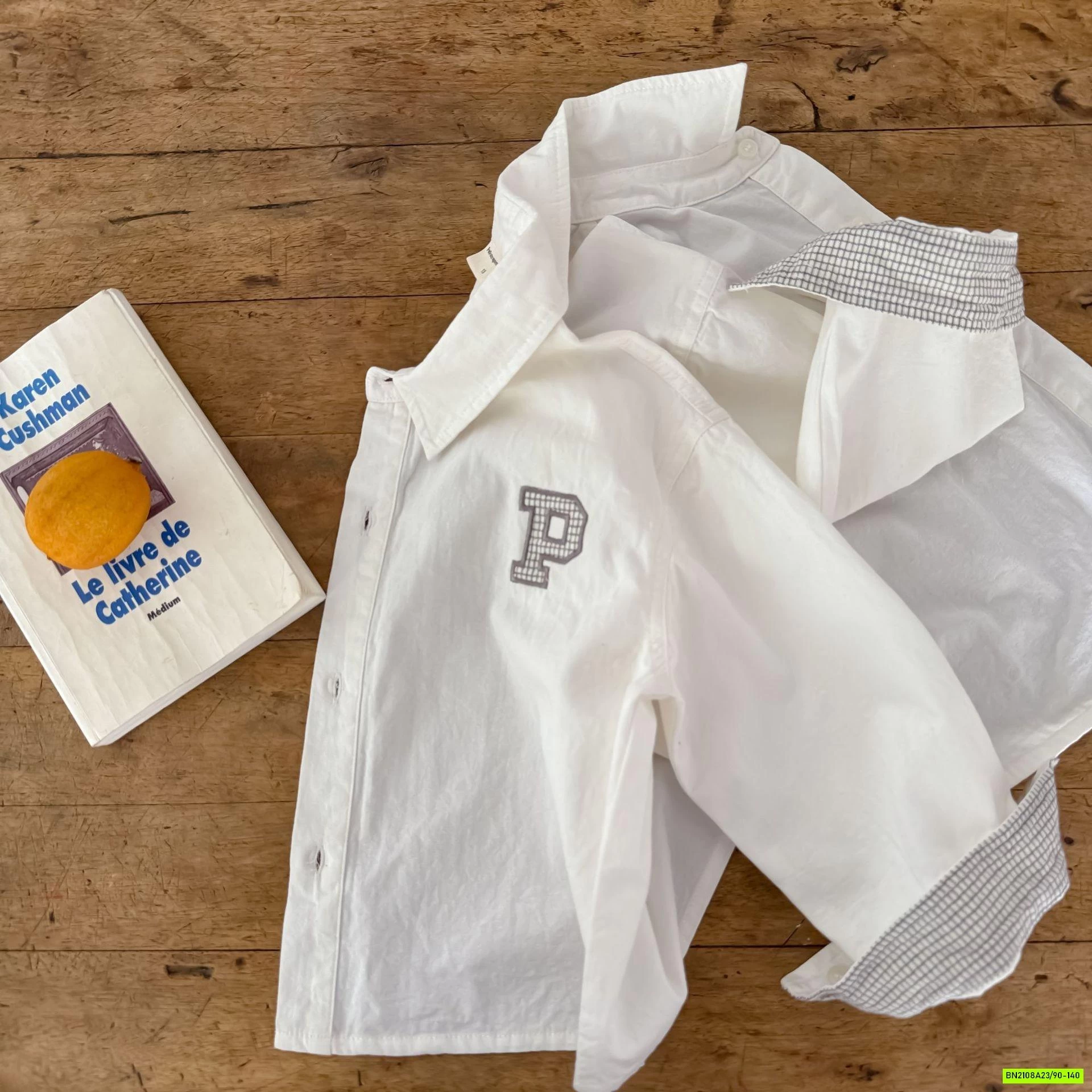 SƠ MI TRẮNG PHỐI VIỀN CARO MMGGBABY