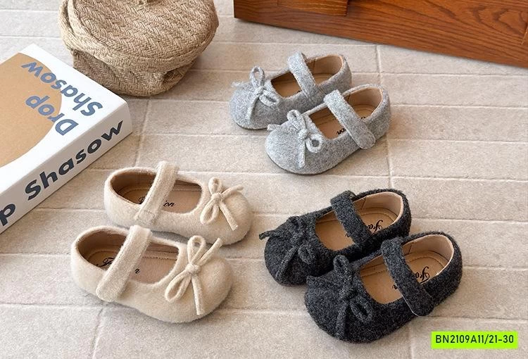 GIÀY BÚP BÊ NHUNG GẮN NƠ