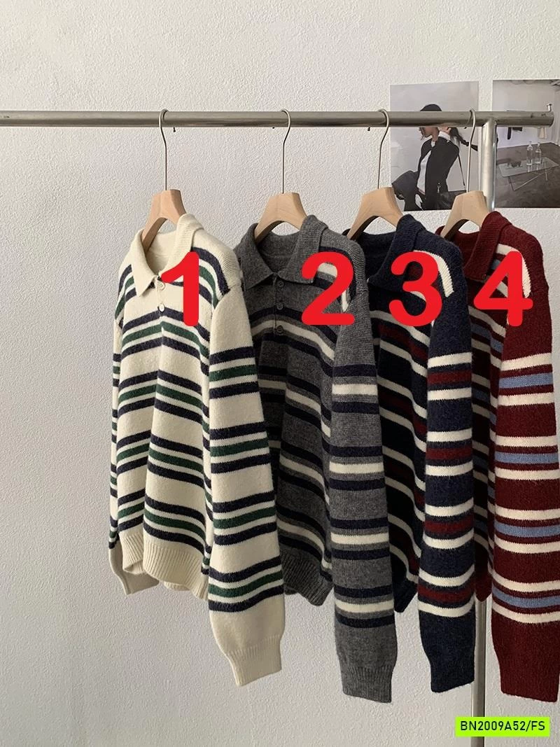 ÁO LEN KẺ CỔ POLO