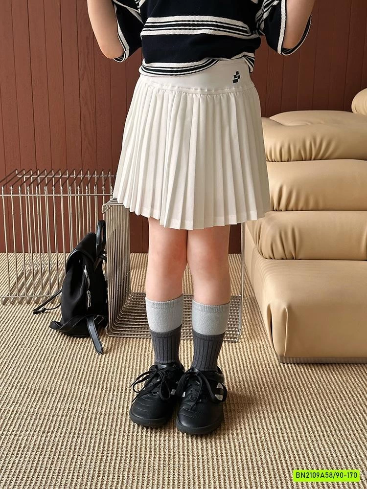 CHÂN VÁY XẾP LY NHỎ TRẮNG 25C199 AMBB