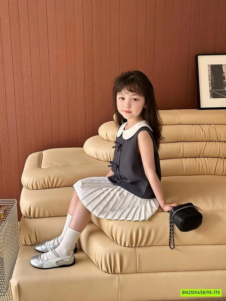 CHÂN VÁY XẾP LY NHỎ TRẮNG 25C199 AMBB