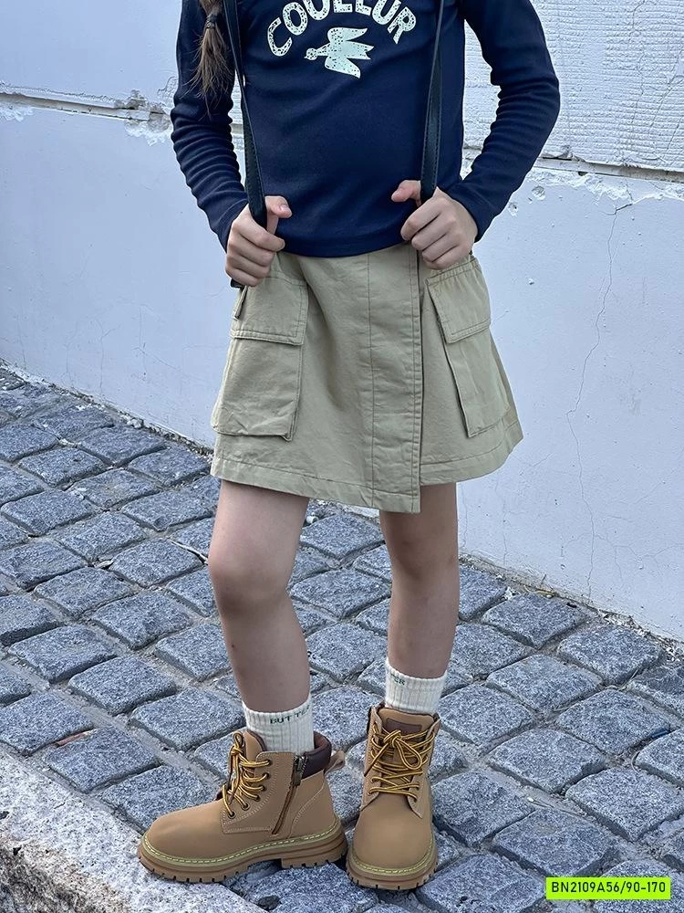 CHÂN VÁY KAKI VẠT CHÉO 24X061 AMBB