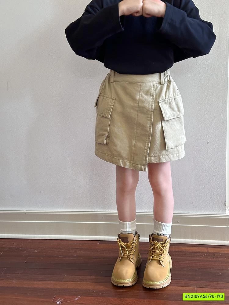 CHÂN VÁY KAKI VẠT CHÉO 24X061 AMBB