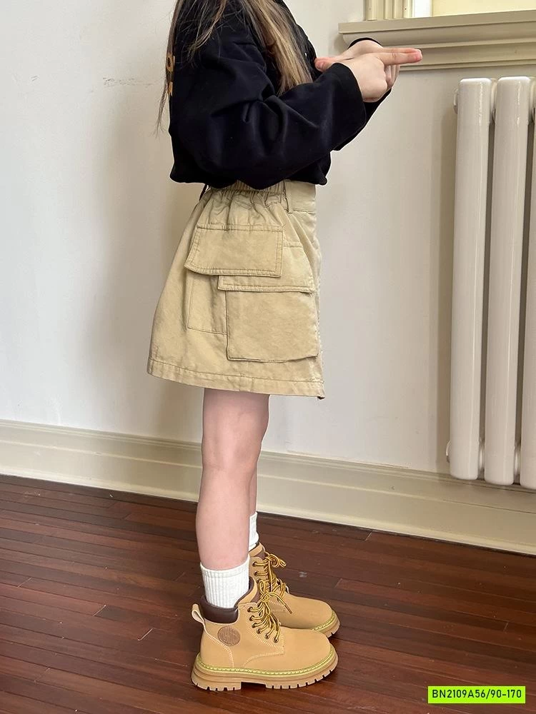 CHÂN VÁY KAKI VẠT CHÉO 24X061 AMBB