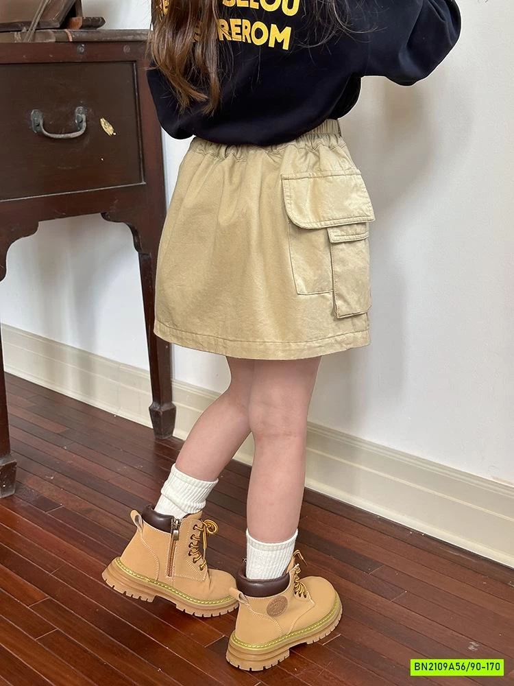 CHÂN VÁY KAKI VẠT CHÉO 24X061 AMBB