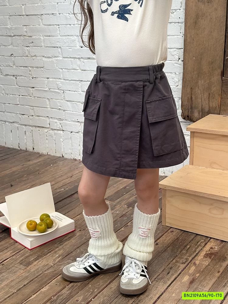 CHÂN VÁY KAKI VẠT CHÉO 24X061 AMBB