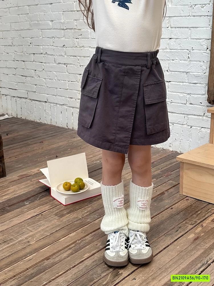 CHÂN VÁY KAKI VẠT CHÉO 24X061 AMBB