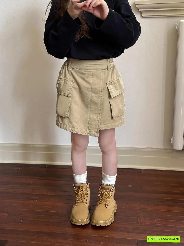 CHÂN VÁY KAKI VẠT CHÉO 24X061 AMBB