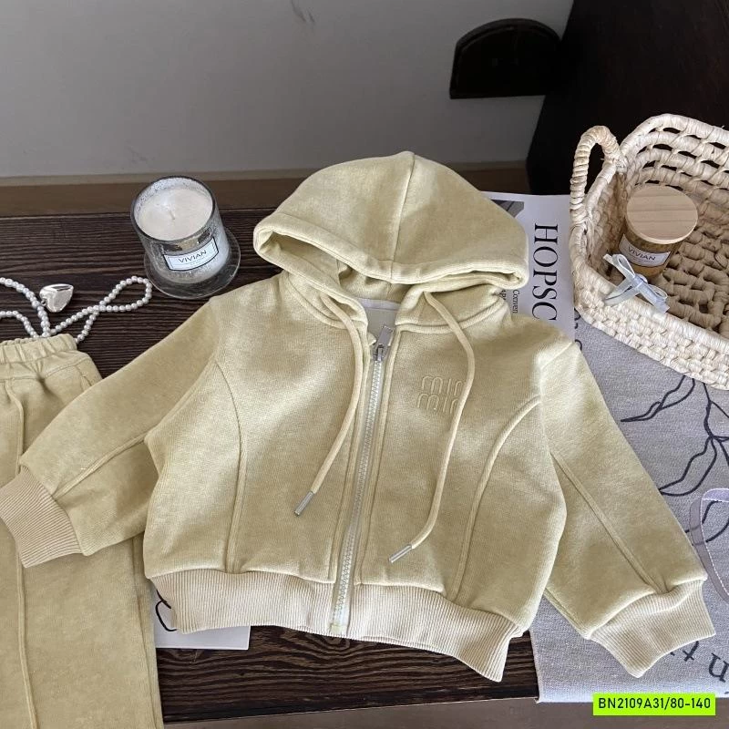 SÉT NỈ MIN ÁO KHOÁC BÉ GÁI