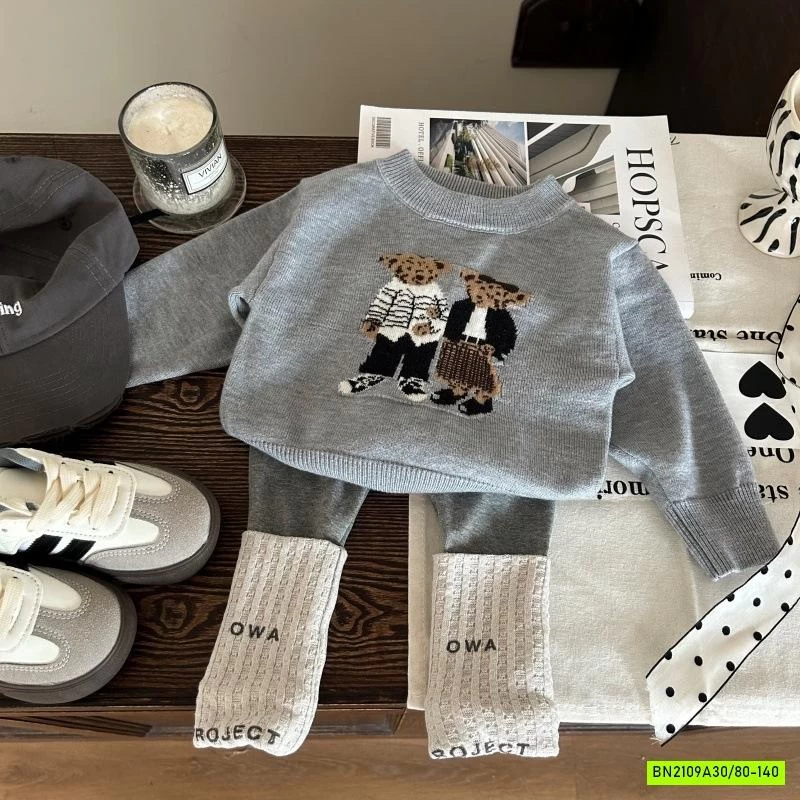 ÁO LEN GẤU MIX LEGGING GIẢ TẤT