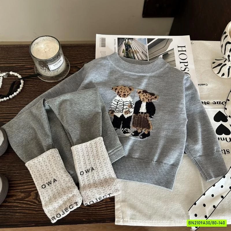 ÁO LEN GẤU MIX LEGGING GIẢ TẤT