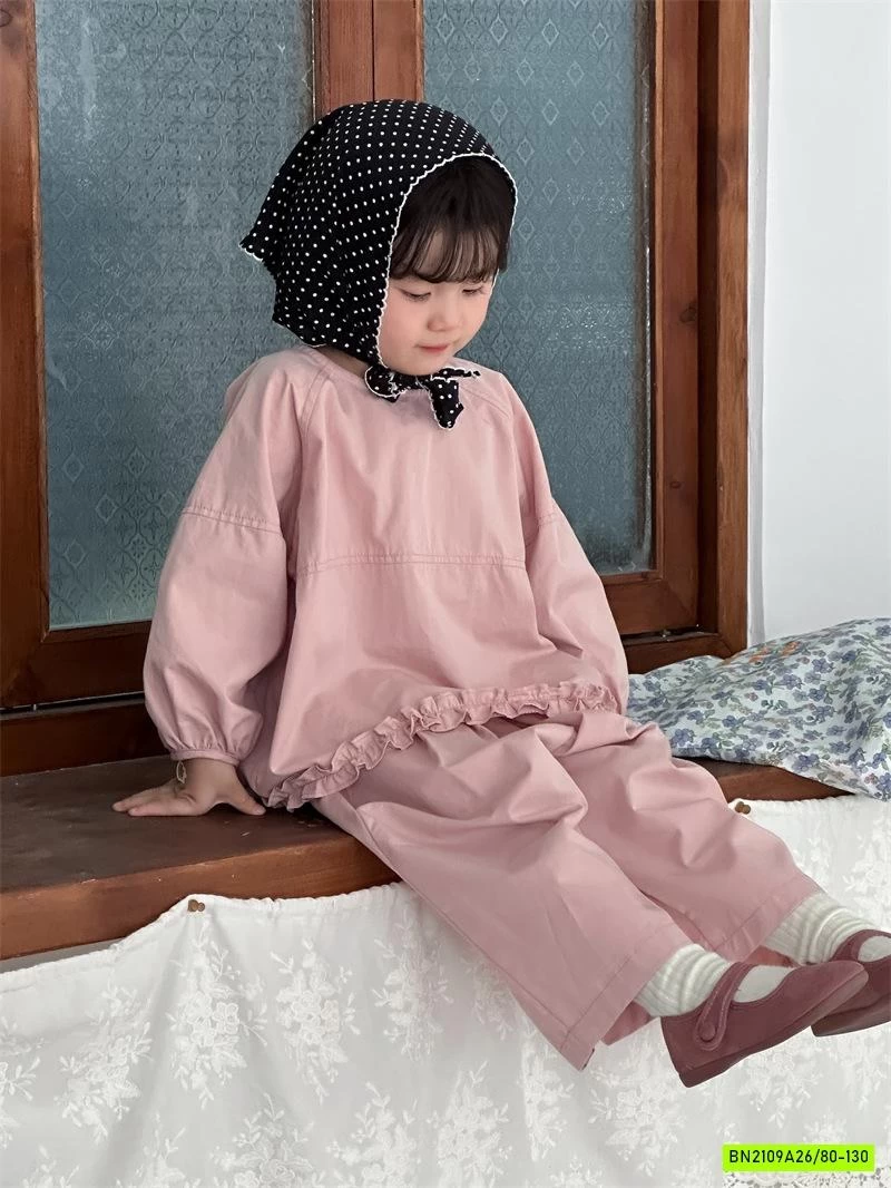 SÉT THÔ BABYDOLL HỒNG VIỀN BÈO