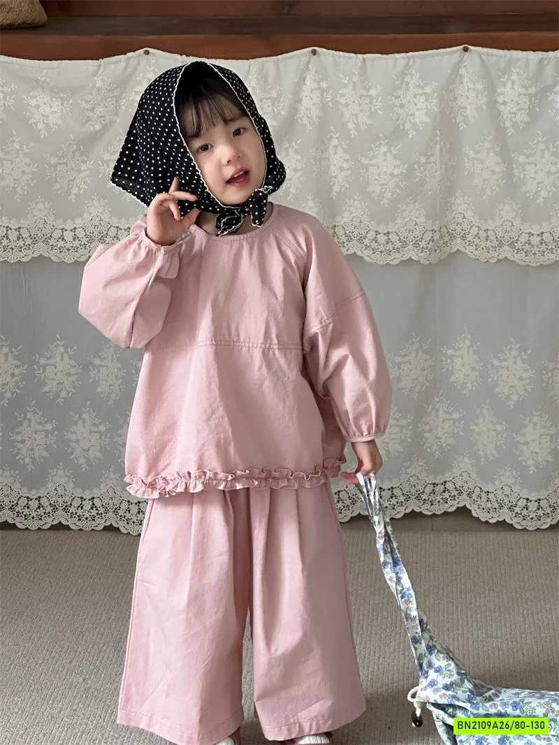 SÉT THÔ BABYDOLL HỒNG VIỀN BÈO