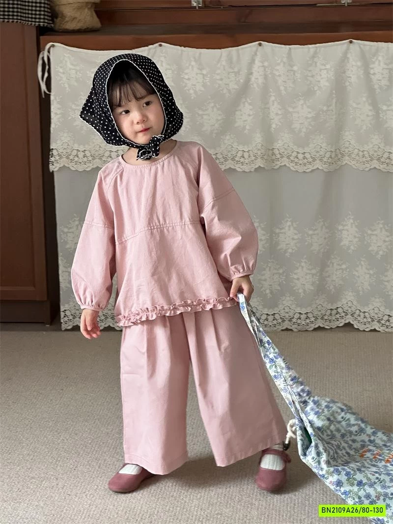 SÉT THÔ BABYDOLL HỒNG VIỀN BÈO