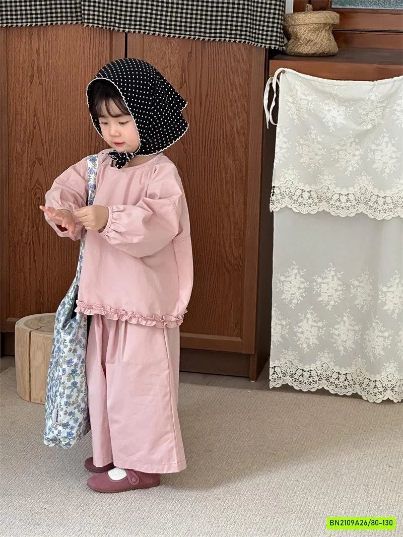 SÉT THÔ BABYDOLL HỒNG VIỀN BÈO