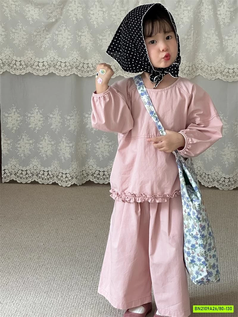 SÉT THÔ BABYDOLL HỒNG VIỀN BÈO