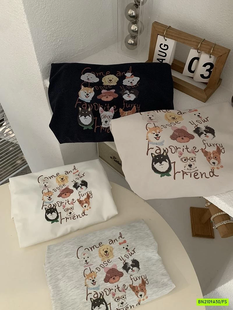 ÁO THUN NGẮN TAY IN GẤU HOẠT HÌNH