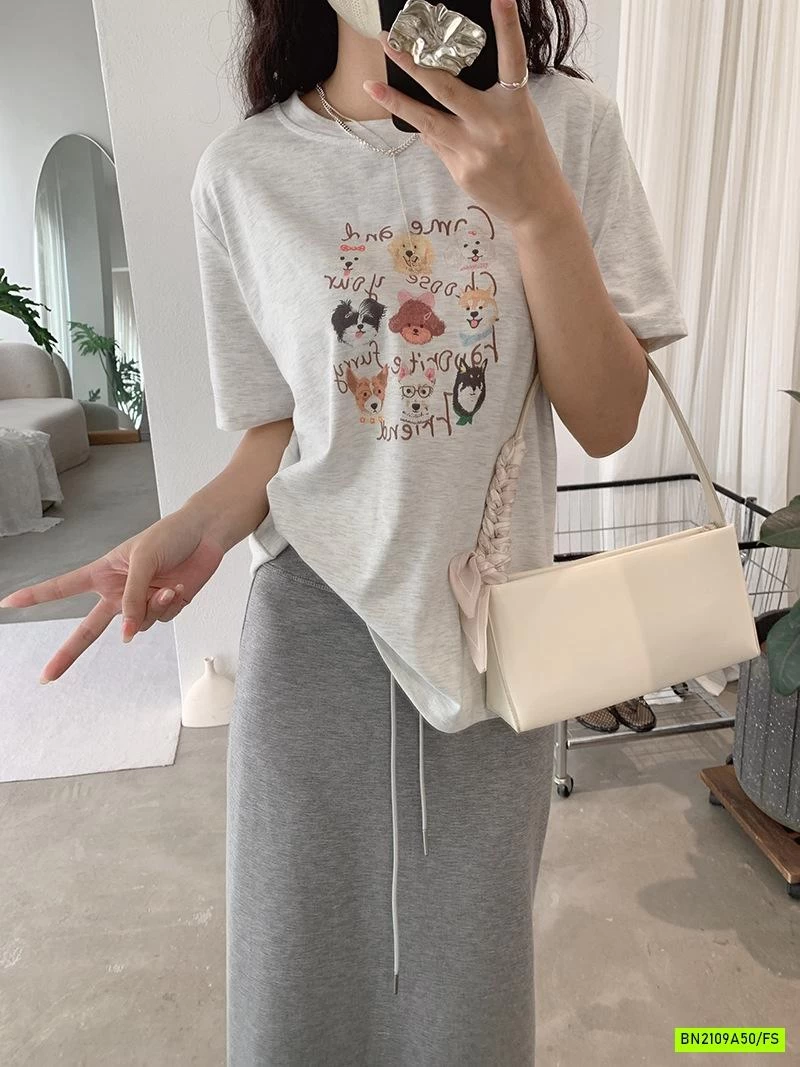 ÁO THUN NGẮN TAY IN GẤU HOẠT HÌNH