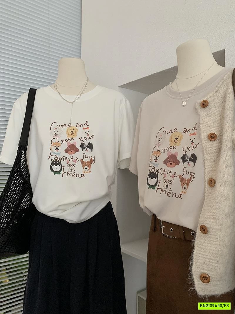 ÁO THUN NGẮN TAY IN GẤU HOẠT HÌNH
