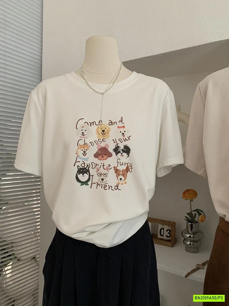 ÁO THUN NGẮN TAY IN GẤU HOẠT HÌNH