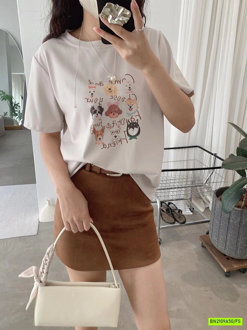 ÁO THUN NGẮN TAY IN GẤU HOẠT HÌNH