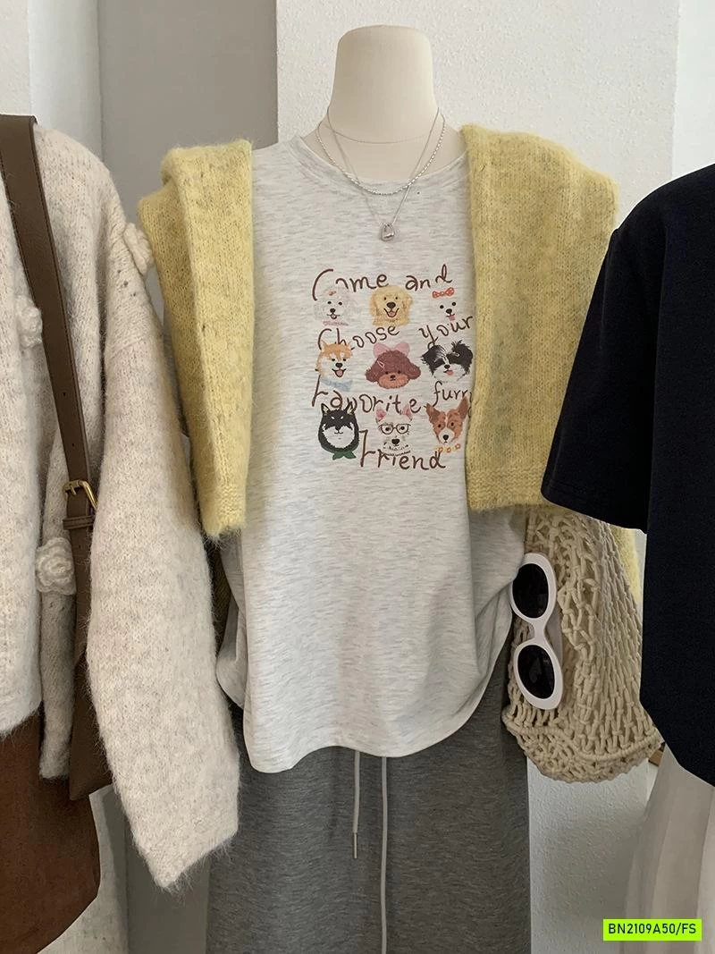 ÁO THUN NGẮN TAY IN GẤU HOẠT HÌNH