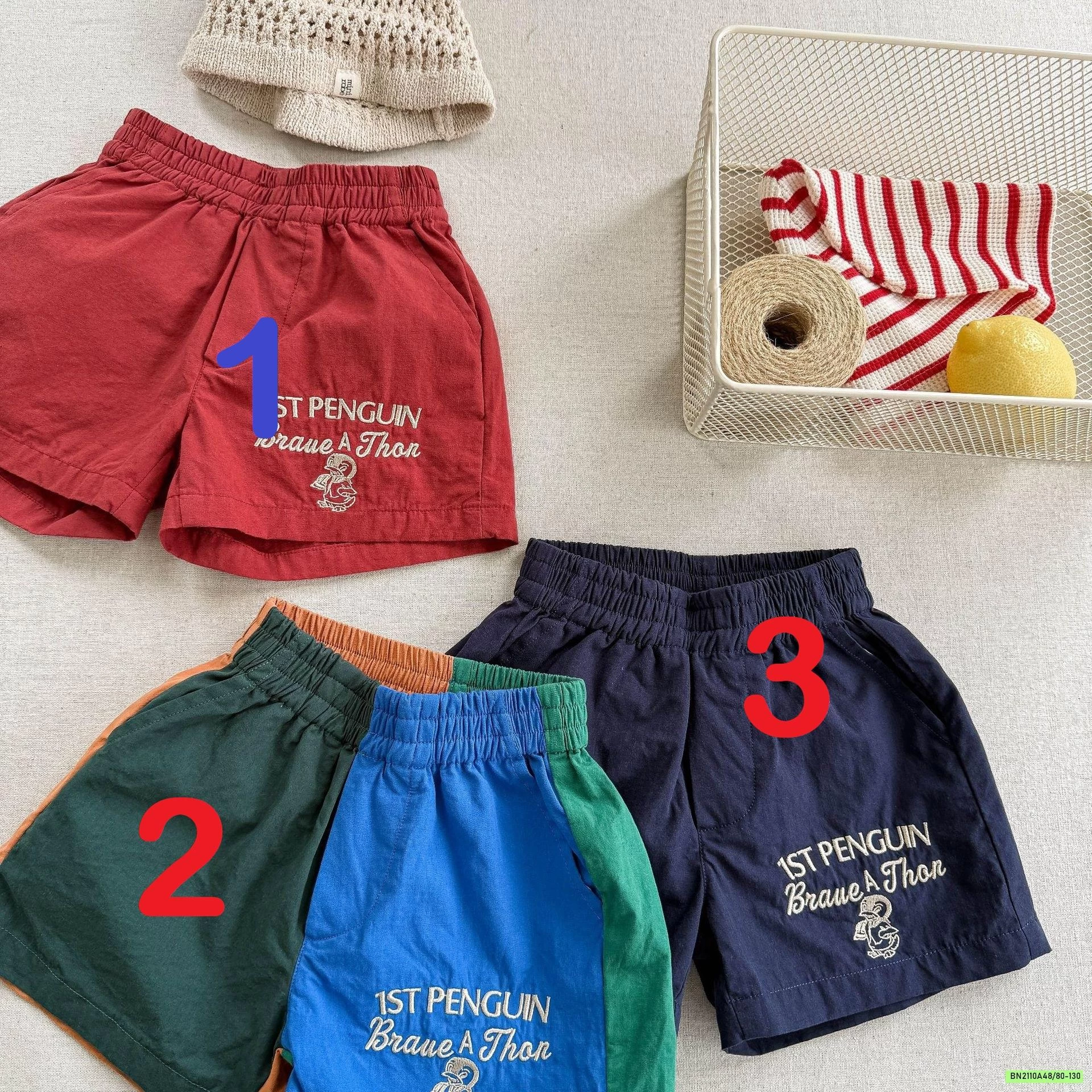 SHORT THÔ PHỐI MÀU ADBABY