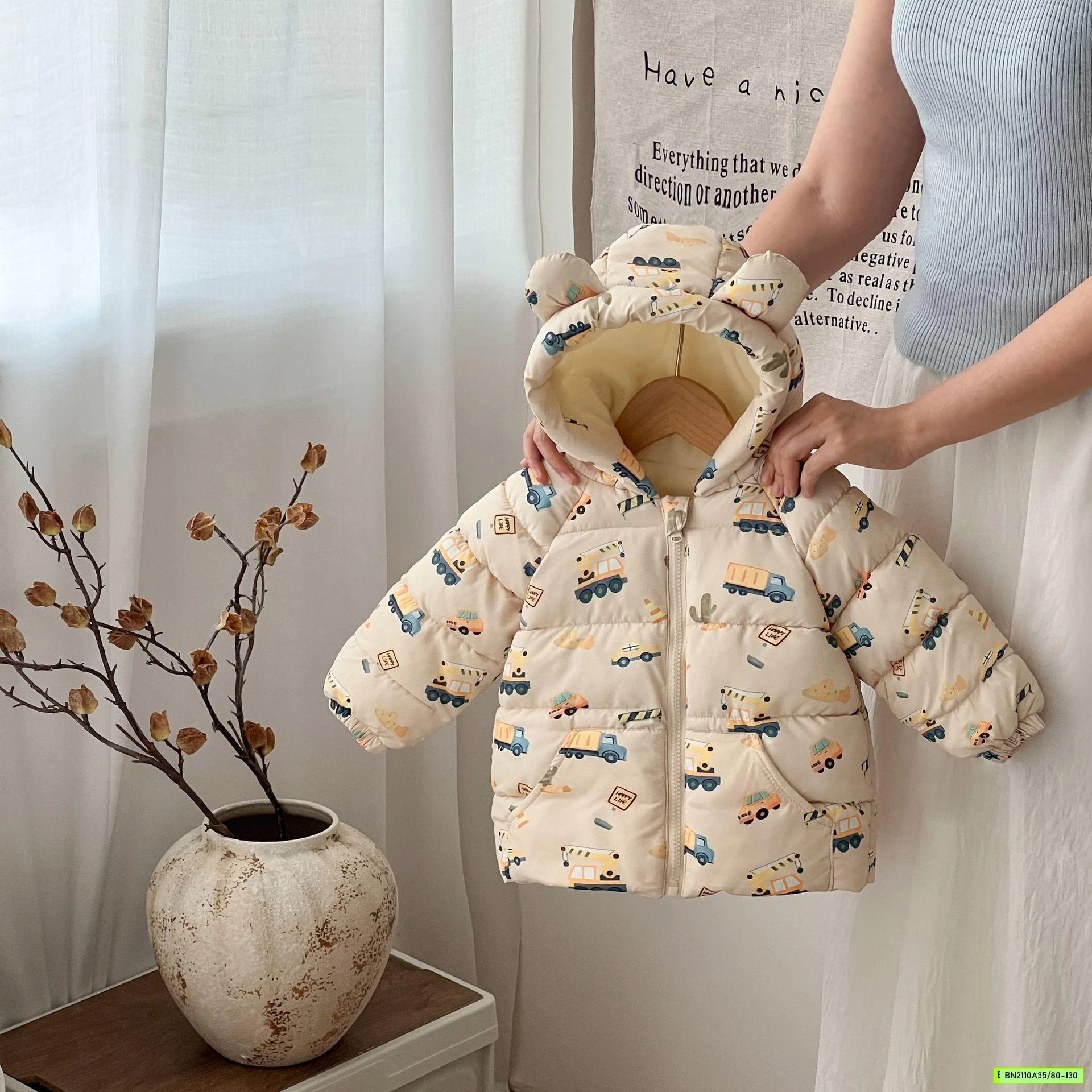 KHOÁC PHAO LÓT NỈ HỌA TIẾT