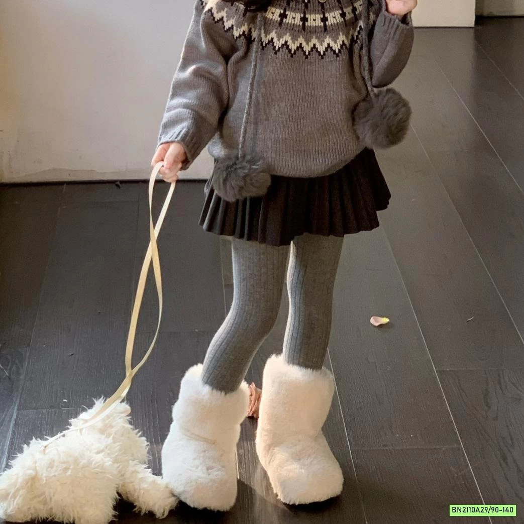 ÁO LEN MIX CV DẠ XÁM XẾP LY