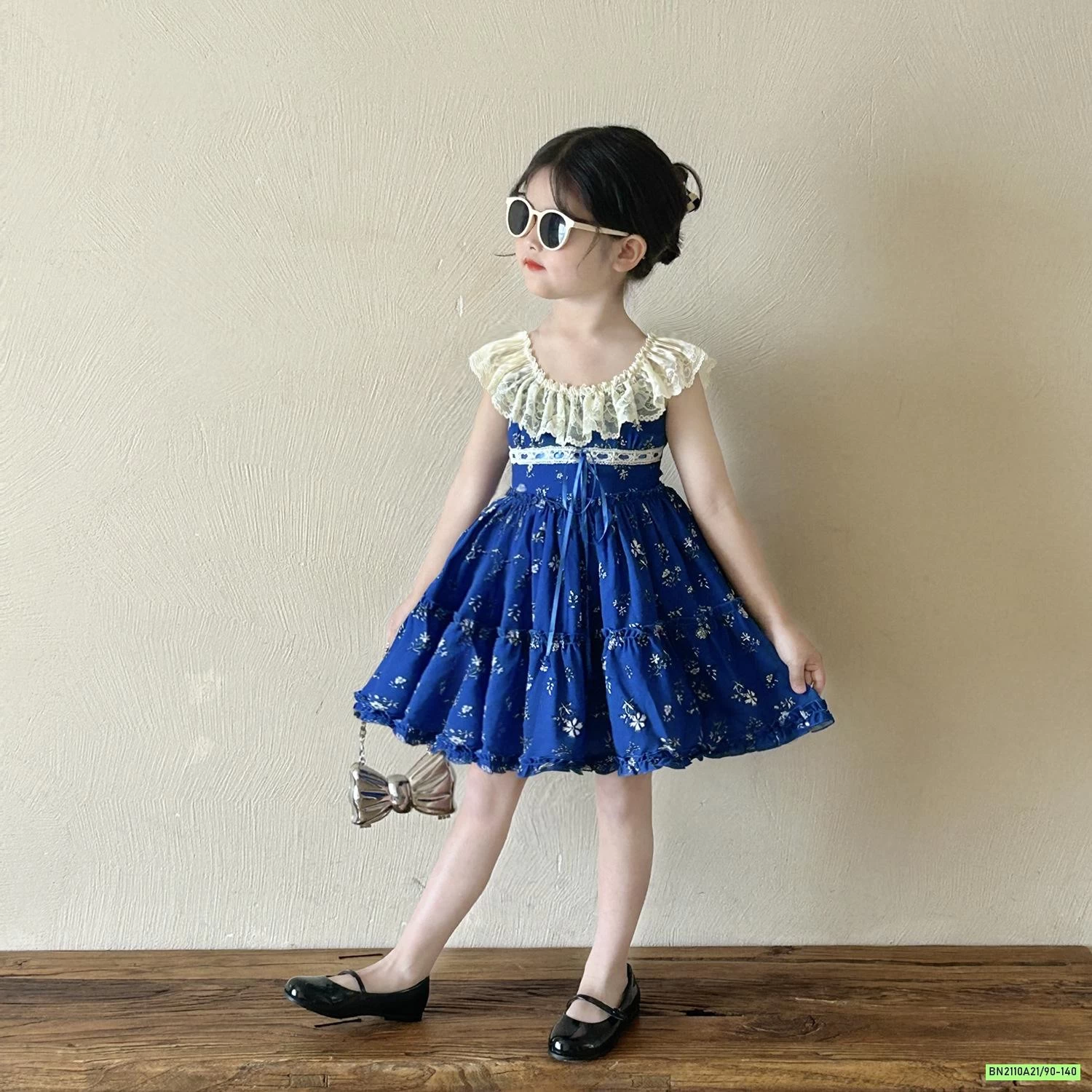 ĐẦM XOÈ XANH COBAN VIỀN REN