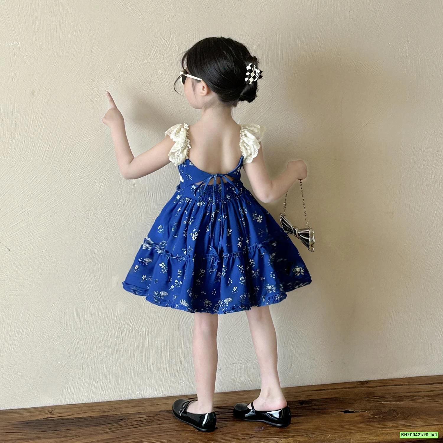 ĐẦM XOÈ XANH COBAN VIỀN REN