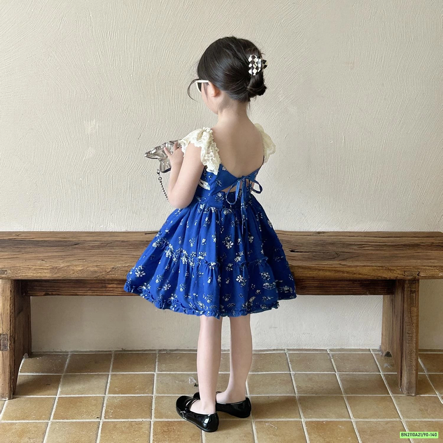 ĐẦM XOÈ XANH COBAN VIỀN REN