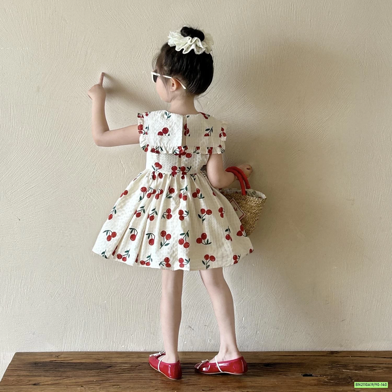 ĐẦM CHERRY GẮN NƠ ĐỎ