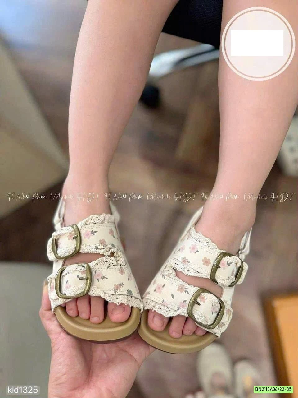 SANDAL QUAI HOA VIỀN REN