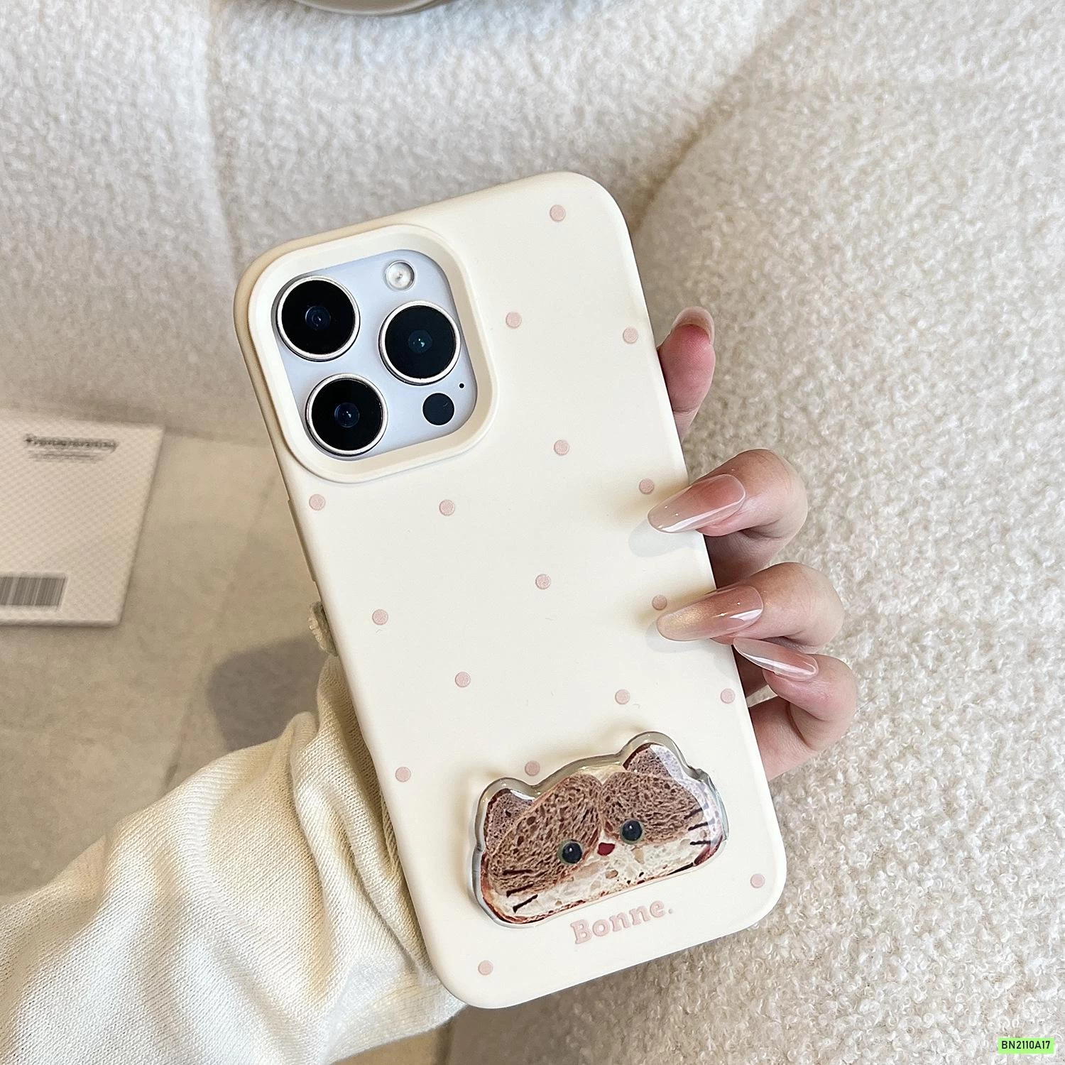 ỐP ĐIỆN THOẠI CHẤM BI GIÁ ĐỠ CÚN