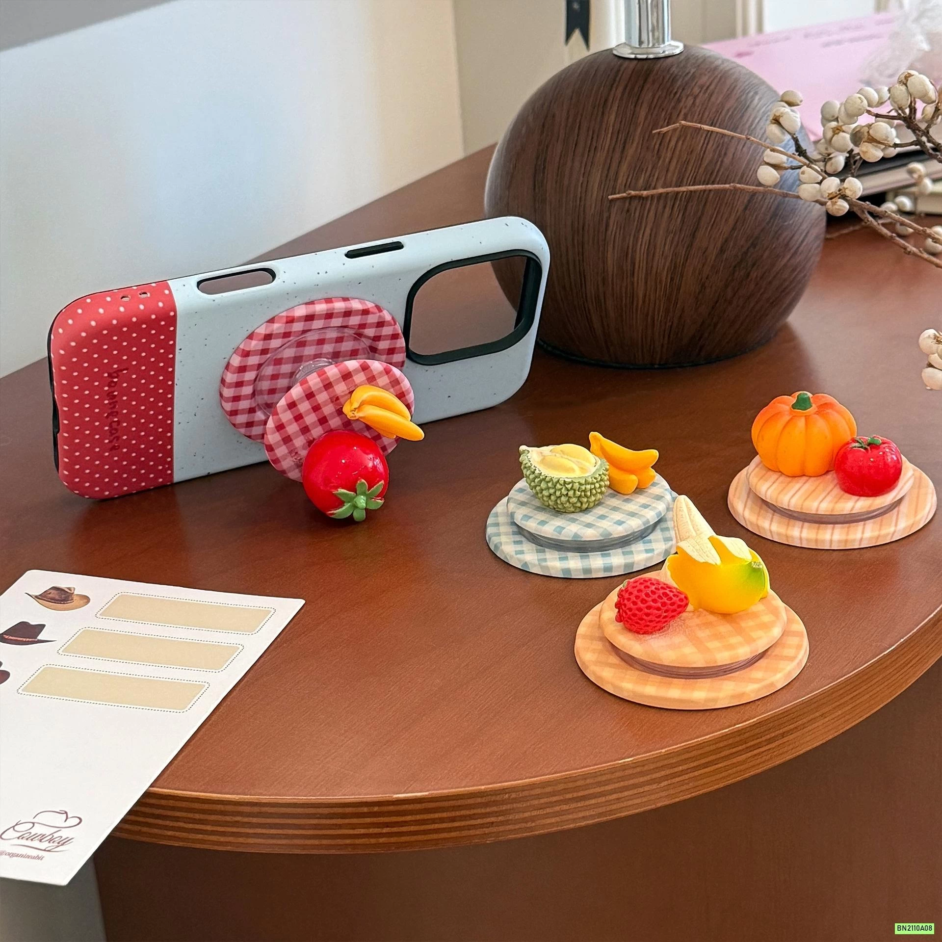 ỐP ĐIỆN THOẠI KÈM GIÁ ĐỠ HOA QUẢ