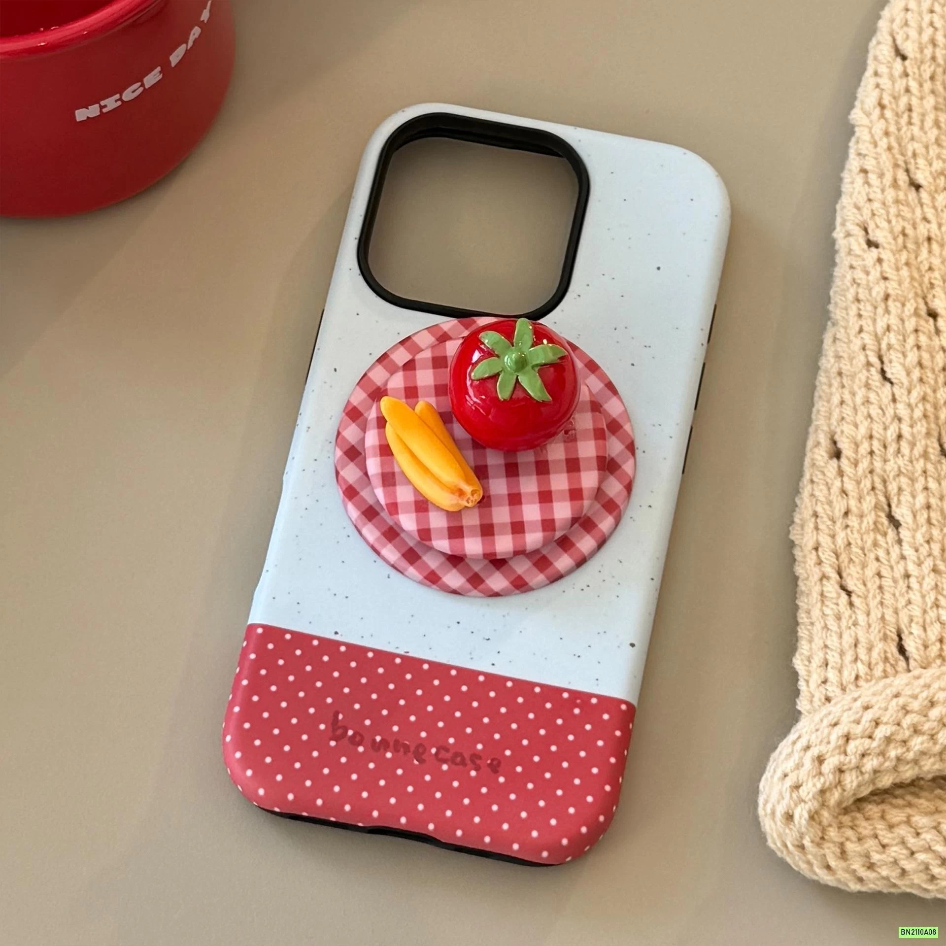 ỐP ĐIỆN THOẠI KÈM GIÁ ĐỠ HOA QUẢ