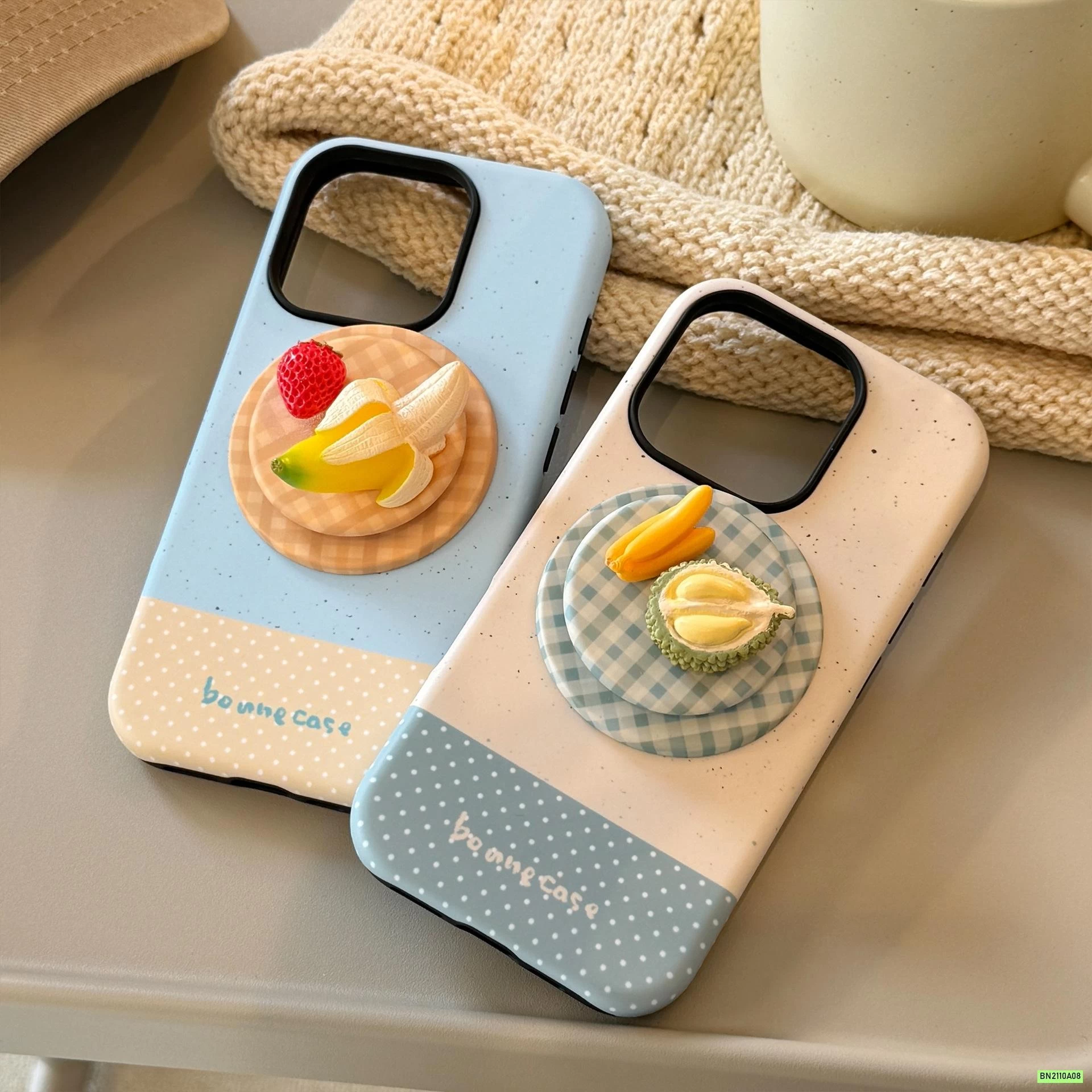 ỐP ĐIỆN THOẠI KÈM GIÁ ĐỠ HOA QUẢ