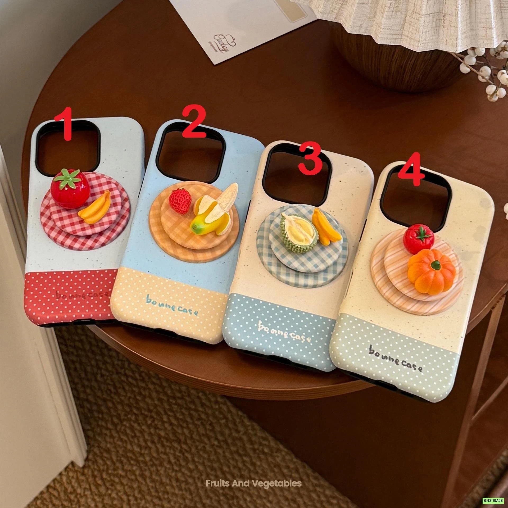 ỐP ĐIỆN THOẠI KÈM GIÁ ĐỠ HOA QUẢ