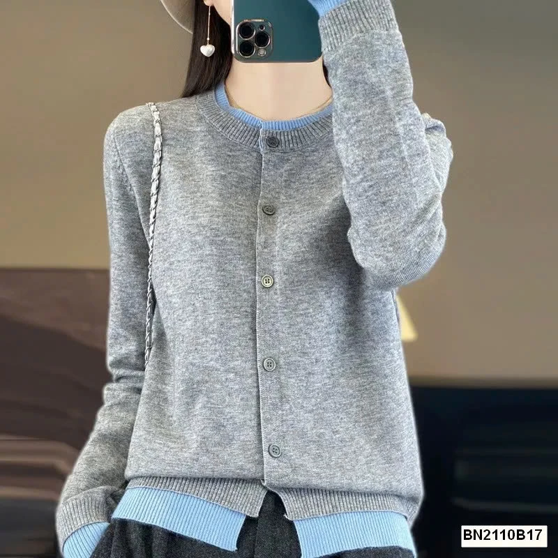 ÁO CARDIGAN NỮ MIX CỔ TAY