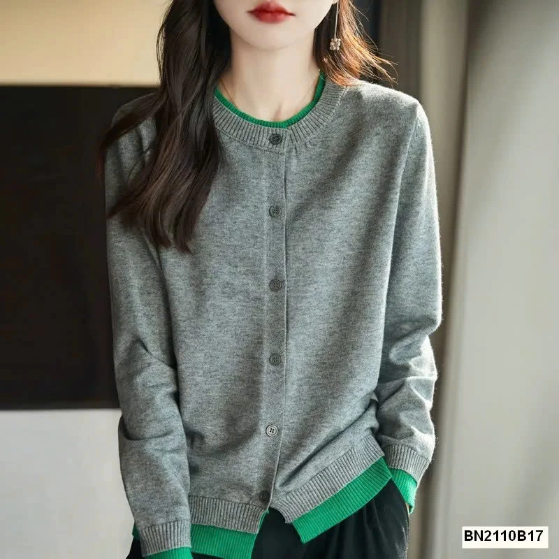 ÁO CARDIGAN NỮ MIX CỔ TAY